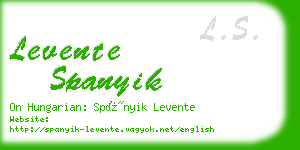 levente spanyik business card